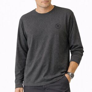 Hurley Men's Charcoal Grey Long Sleeve T-Shirt - Size Large - NWT